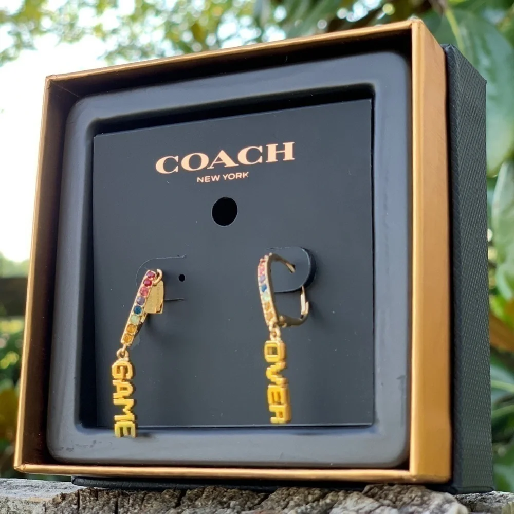 Coach NEW NWT PAC-Man Game Over Arcade Earrings - Picture 4 of 5